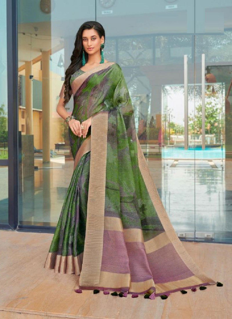 Green Colour Chapai Vol 6 Joh Rivaj New Latest Printed Ethnic Wear Chapa Silk Saree Collection 11003